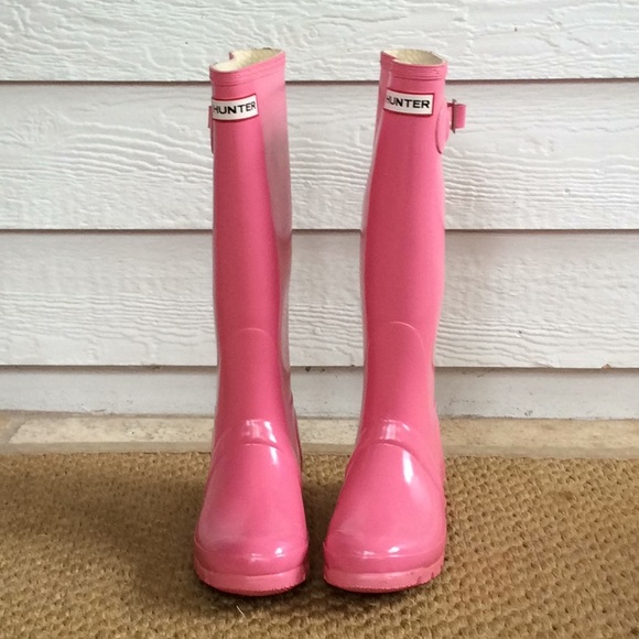 🎉2 X HOST PICK🎉Hunter Boots - Glossy Pink Size 7 - Picture 2 of 4